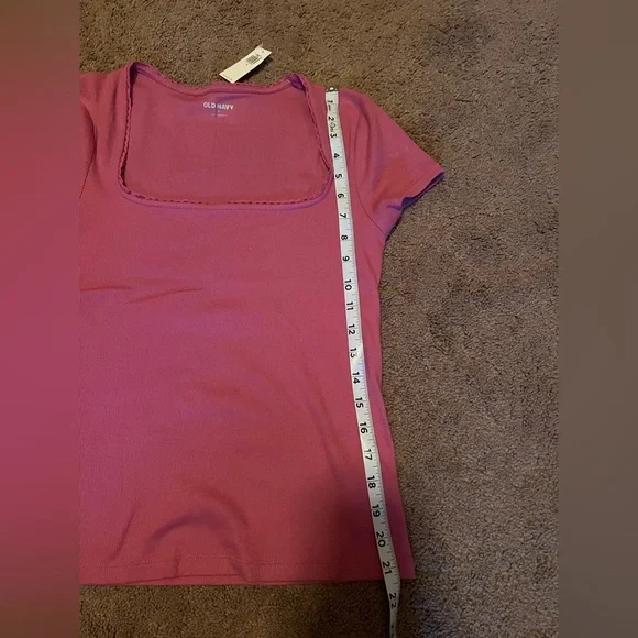 NWT Old Navy Lace Trim Rib Knit Top - Picture 8 of 8